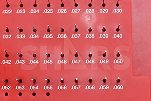 Shars Class ZZ Steel Pin Gage Set Minus, 0.011-0.060